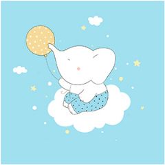 מדבקות שם עגולות מעוצבות - פילון לבן