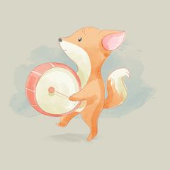 מדבקות שם עגולות מעוצבות - פוקסי השועל