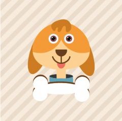 מדבקות שם עגולות מעוצבות - כלבלבים