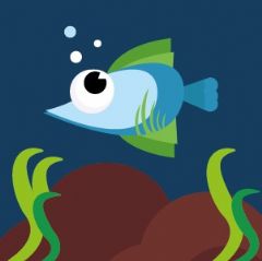 מדבקות שם עגולות מעוצבות - מתחת למים