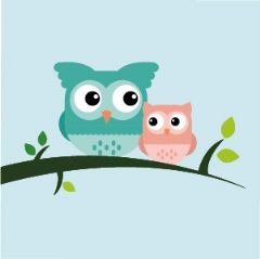 מדבקות שם עגולות מעוצבות - ינשופים