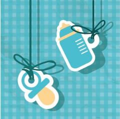 מדבקות שם עגולות מעוצבות - It's a boy