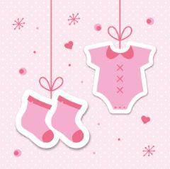 מדבקות שם עגולות מעוצבות - It's a girl