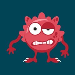 מדבקות שם עגולות מעוצבות - מפלצות חביבות