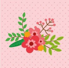 מדבקות שם עגולות מעוצבות - פרחים