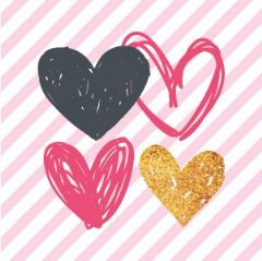 מדבקות שם עגולות מעוצבות - לבבות מיוחד