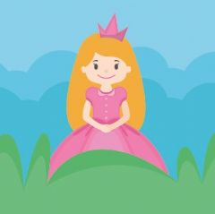 מדבקות שם עגולות מעוצבות - נסיכה מהאגדות