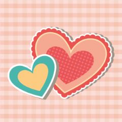 מדבקות שם עגולות מעוצבות - לבבות