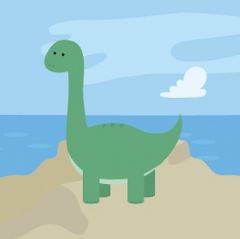 מדבקות שם עגולות מעוצבות - דינוזאורים