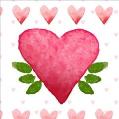 מדבקות שם מלבניות מעוצבות - לבבות