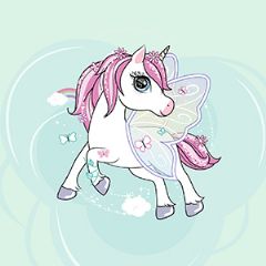 מדבקות שם מלבניות מעוצבות - חד קרן קסום