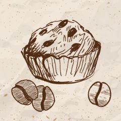 מדבקות שם מלבניות מעוצבות - בית קפה