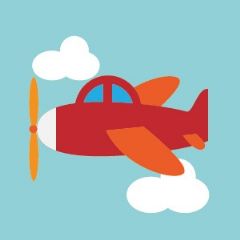 מדבקות שם מלבניות מעוצבות - מטוסים