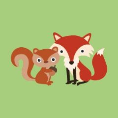 מדבקות שם מלבניות מעוצבות - חיות יער