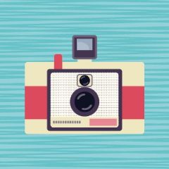 מדבקות שם מלבניות מעוצבות - מצלמות