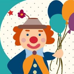 מדבקות שם מלבניות מעוצבות - קרקס הפלא