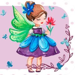 מדבקות שם מלבניות מעוצבות - פיות