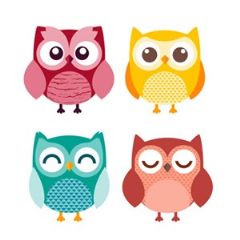 מדבקות שם מלבניות מעוצבות - ינשופים