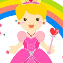 מדבקות שם מלבניות מעוצבות - נסיכות