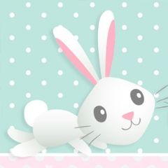 מדבקות שם מלבניות מעוצבות - ארנבון