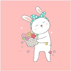 מדבקות שם רחבות מעוצבות - ארנבונית