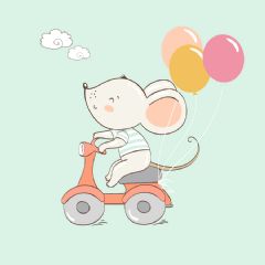 מדבקות שם רחבות מעוצבות - Mr Mouse